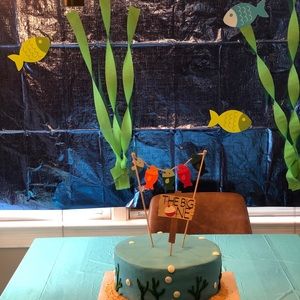Gone fishin little fisherman first birthday decor
